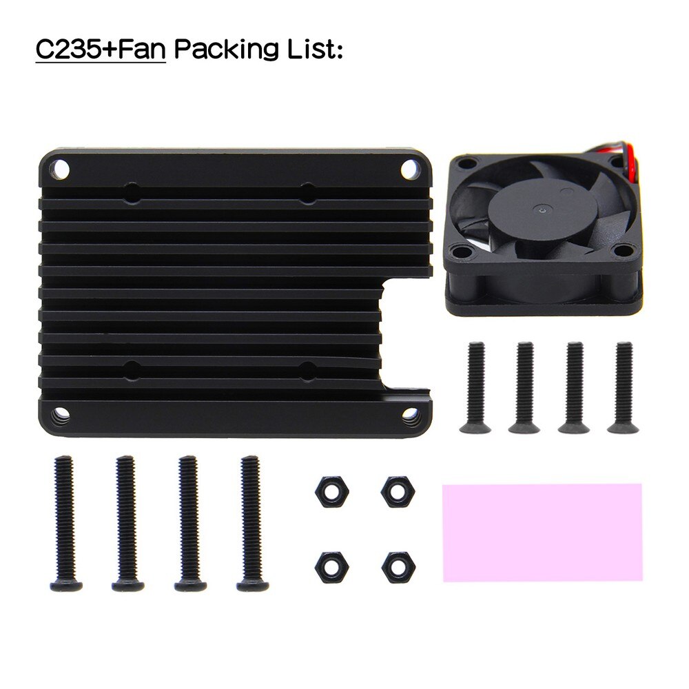 Raspberry Pi Compute Module 4 CM4 12mm Embedded Aluminum Heatsink / Cooler / Radiator / Protective Shell Support 30mm Fan customize