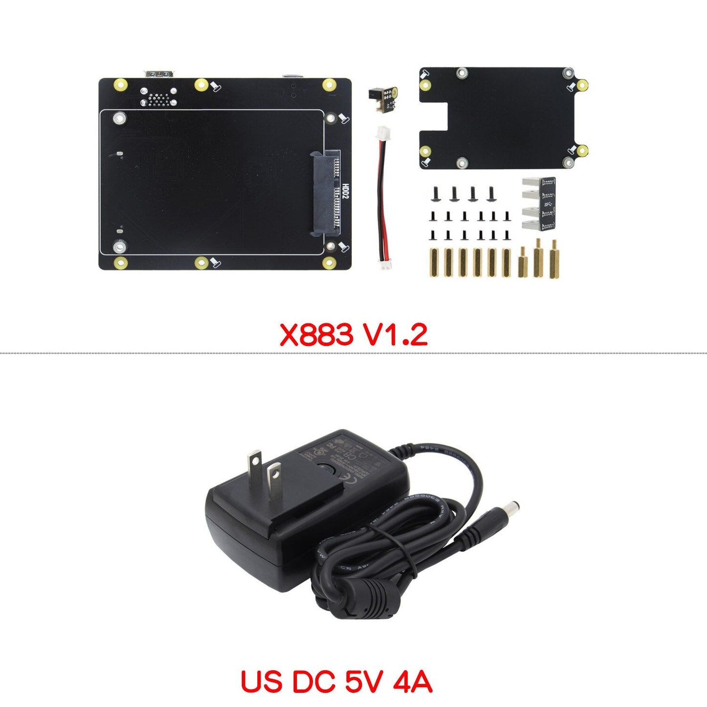 Raspberry Pi Dual 2.5inch SATA HDD/SSD Storage Expansion Board,X883 Shield with USB 3-D Connector for Raspberry Pi 4  Model B customize