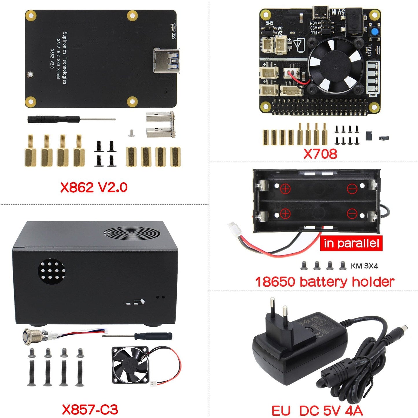 Raspberry Pi M.2 KEY-B 2280 SATA SSD Shield, X862 V2.0 Storage Expansion Board for Raspberry Pi 4 Model B customize