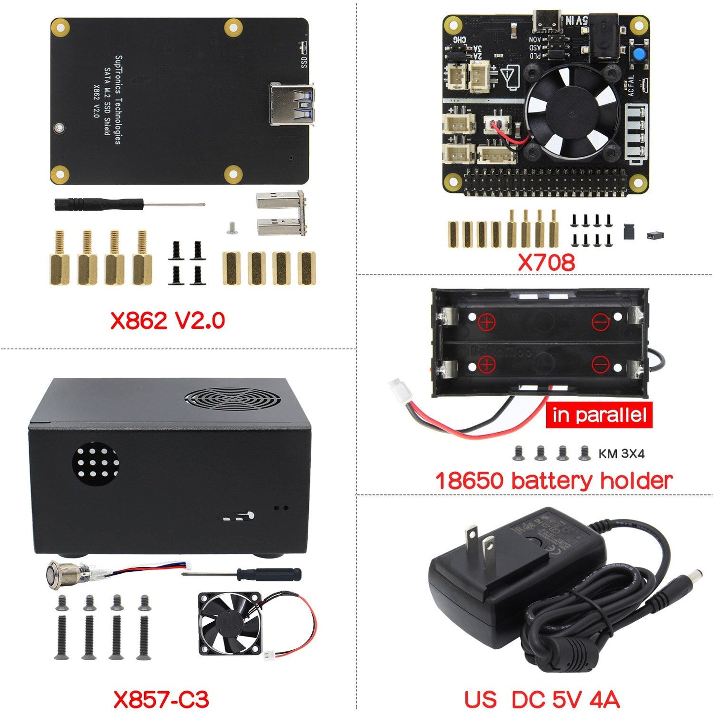 Raspberry Pi M.2 KEY-B 2280 SATA SSD Shield, X862 V2.0 Storage Expansion Board for Raspberry Pi 4 Model B customize