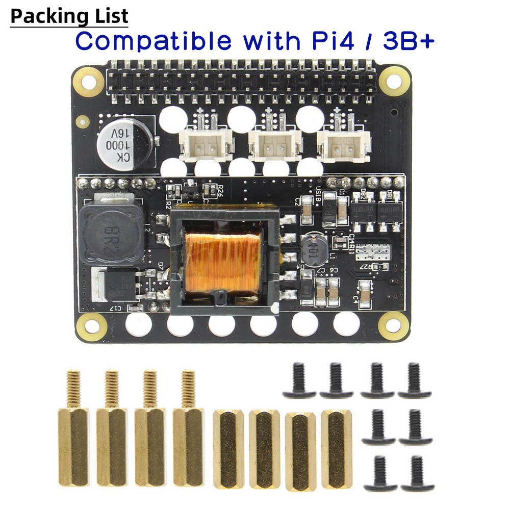 Raspberry Pi Power over Ethernet (PoE) Power Supply Module,X765 802.3at POE HAT Expansion Board for Raspberry Pi 4 Model B / 3B+ customize