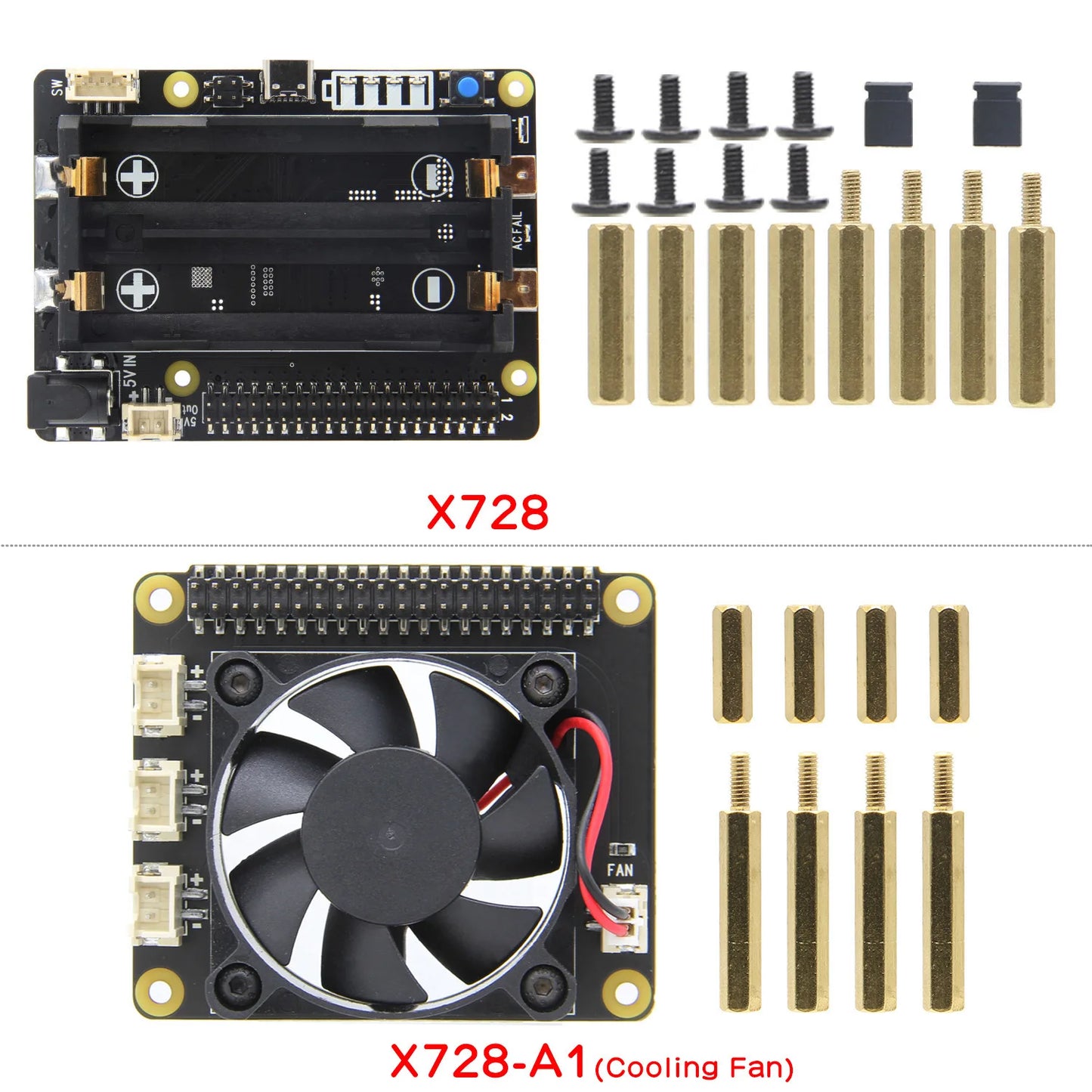 Custom Pi UPS HAT, X728 V2.5 Power Mangement Board for     Pi 5 /4B/3B+/3B
