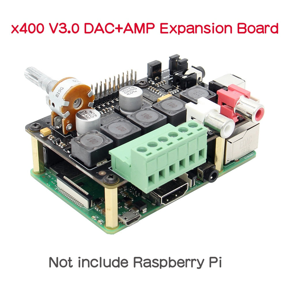 Raspberry Pi X400 I2S Audio Expansion Board Sound Card, DAC Module for Raspberry Pi 4 Model B/3B+/ 3B / Pi 2B / B+ customize