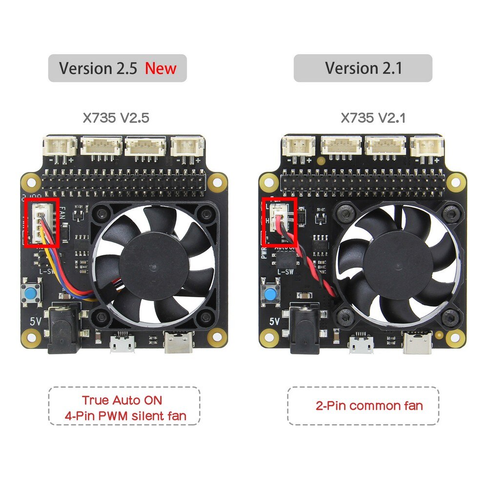 Raspberry Pi X735 Safety Shutdown Power Management & Auto Cooling Board for Raspberry Pi 4 Model B/3B+(plus) /3B / 2B+ customize