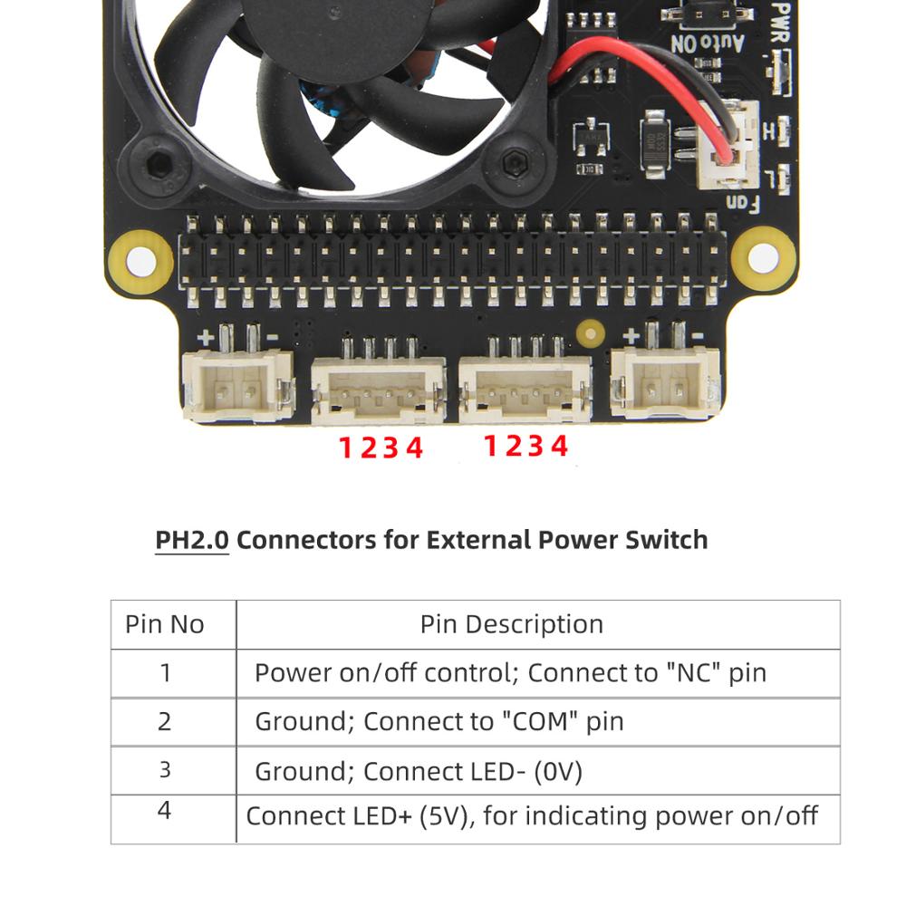 Raspberry Pi X735 Safety Shutdown Power Management & Auto Cooling Board for Raspberry Pi 4 Model B/3B+(plus) /3B / 2B+ customize