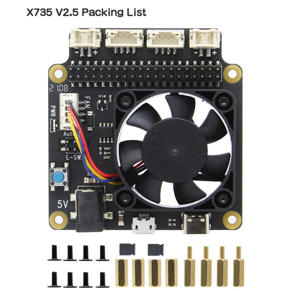 Raspberry Pi X735 Safety Shutdown Power Management & Auto Cooling Board for Raspberry Pi 4 Model B/3B+(plus) /3B / 2B+ customize