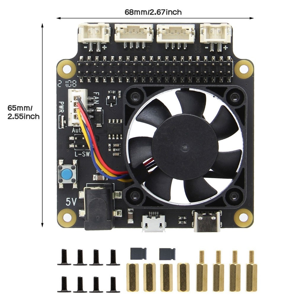 Raspberry Pi X735 Safety Shutdown Power Management & Auto Cooling Board for Raspberry Pi 4 Model B/3B+(plus) /3B / 2B+ customize