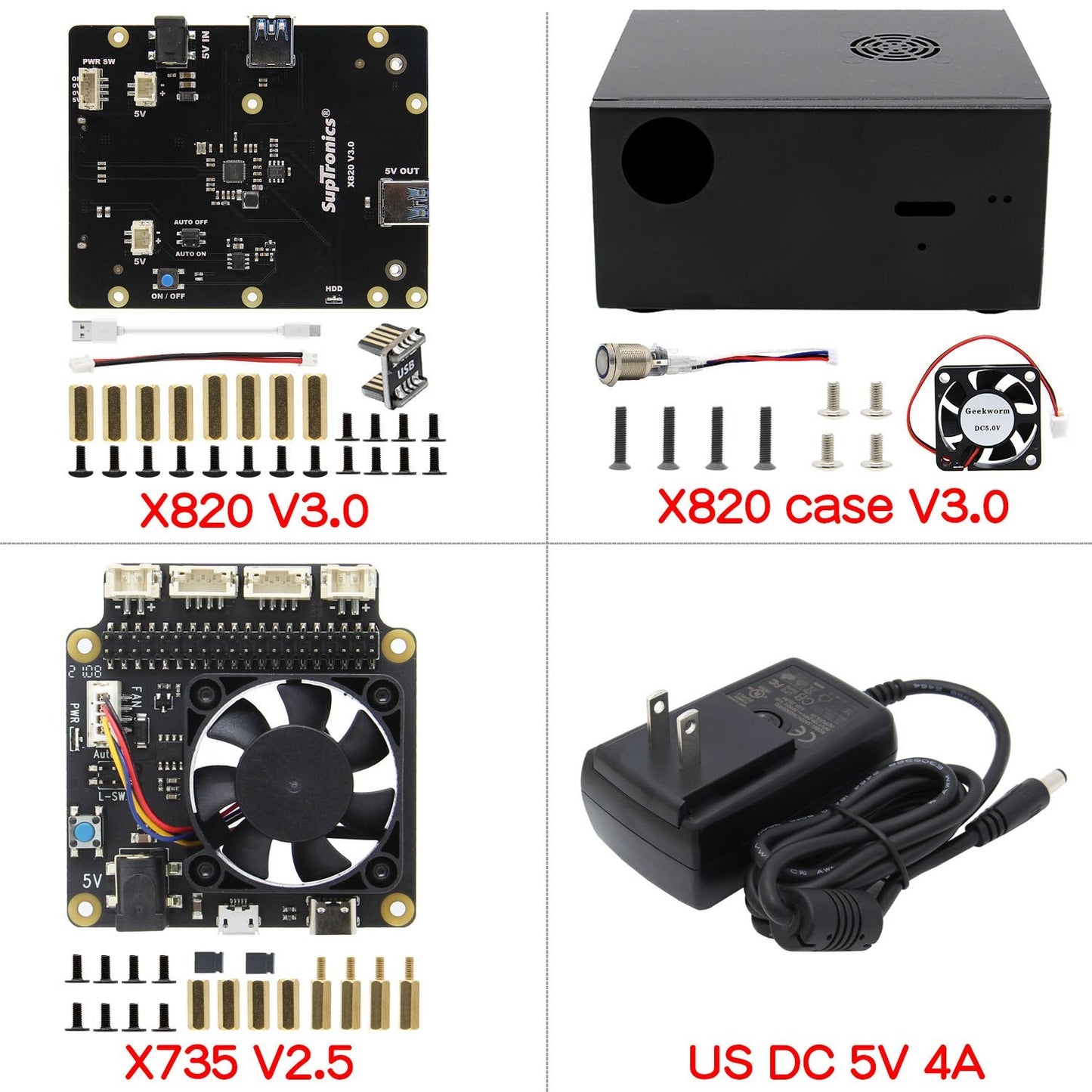 Raspberry Pi X820 V3.0 Expansion Board & Metal Case Supports 2.5-inch SATA HDD/SSD For Raspberry Pi 3 Model B+, 3B, 2B, B+ customize