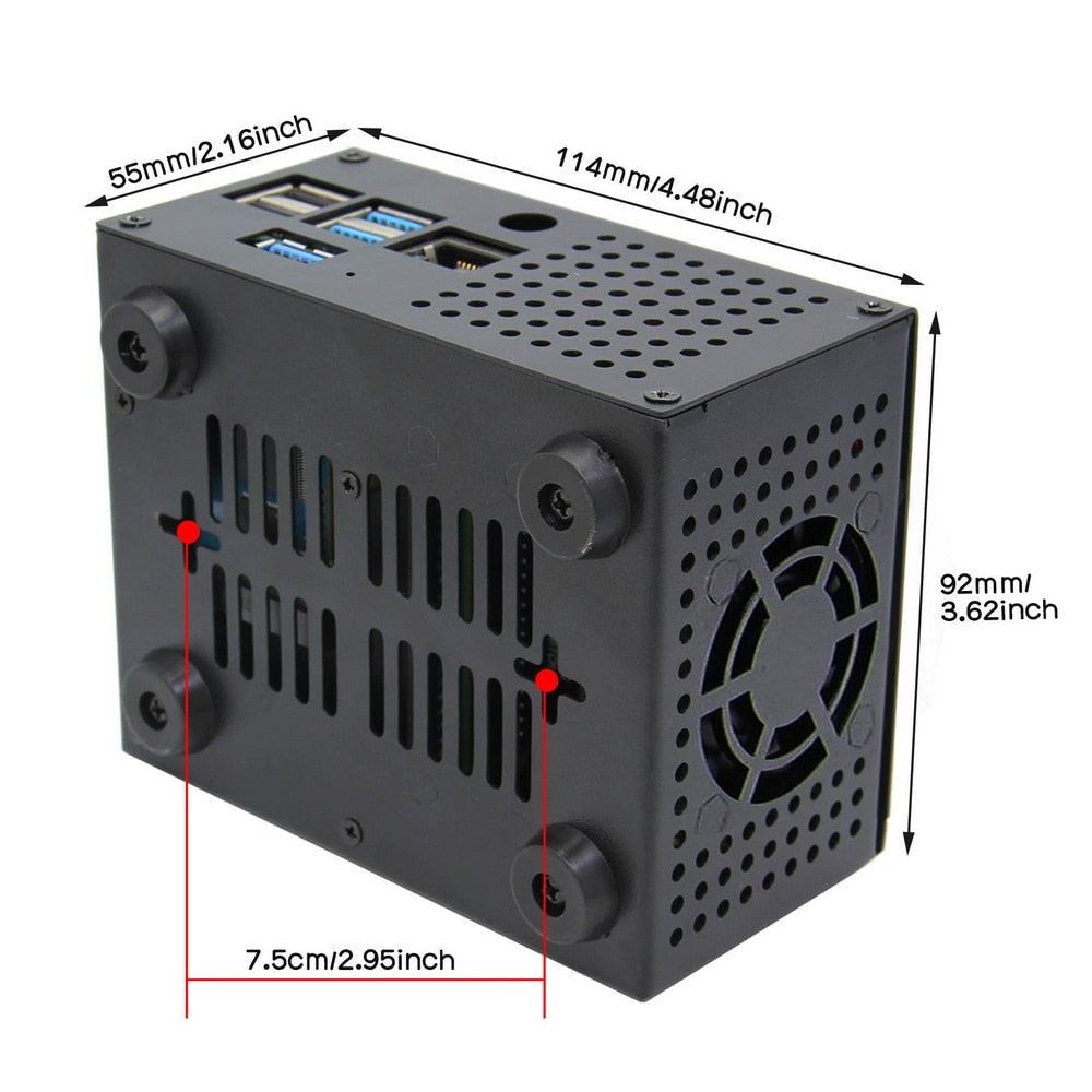 Raspberry Pi X857-C3 Matching Metal Case / Enclosure for Raspberry Pi 4B & X857 V2.0/ X862 V2.0 & X735 customize