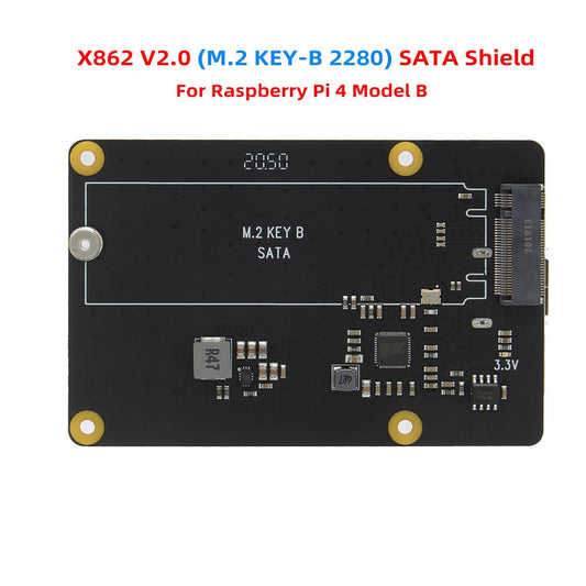 Raspberry Pi X862 V2.0 M.2 NGFF 2280 SATA SSD Storage Expansion Board / Shield for Raspberry Pi 4 Model B customize