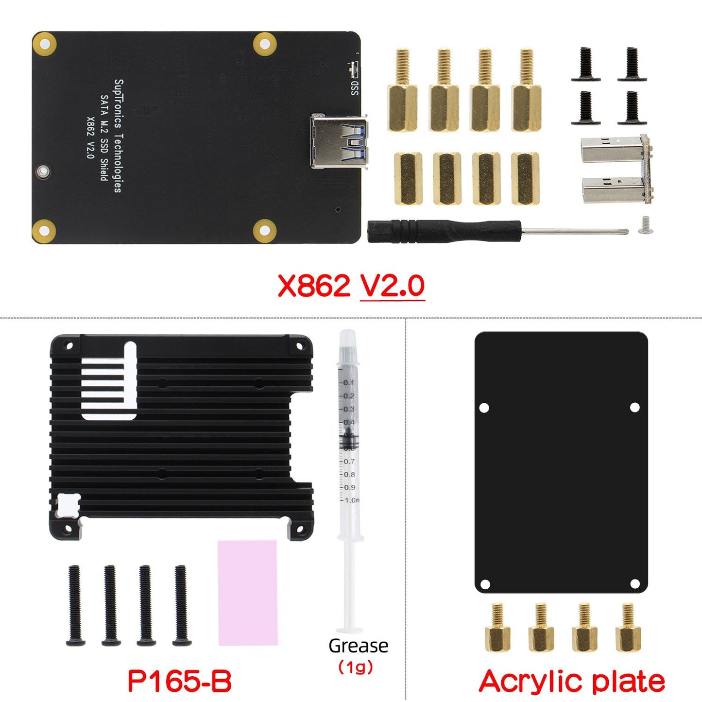 Raspberry Pi X862 V2.0 M.2 NGFF 2280 SATA SSD Storage Expansion Board / Shield for Raspberry Pi 4 Model B customize