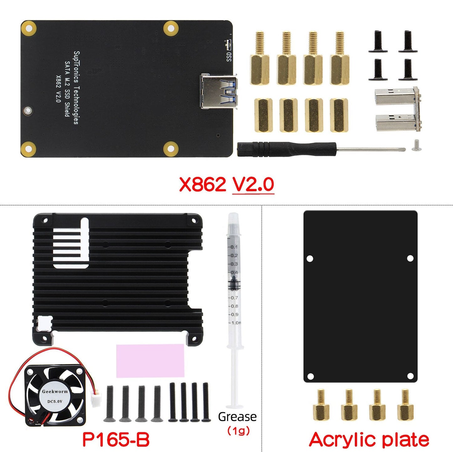 Raspberry Pi X862 V2.0 M.2 NGFF 2280 SATA SSD Storage Expansion Board / Shield for Raspberry Pi 4 Model B customize