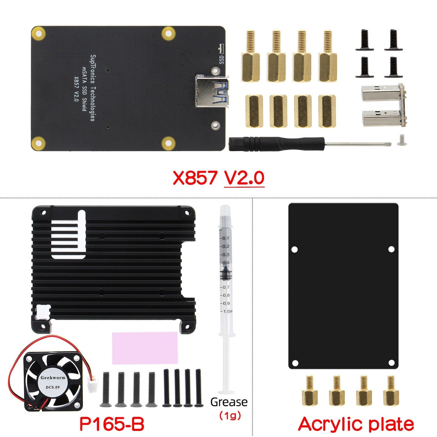 Raspberry Pi X873 NVMe M.2 2280 SATA SSD Shield, X873 V1.2 Expansion Board for Raspberry Pi 4 Model B customize