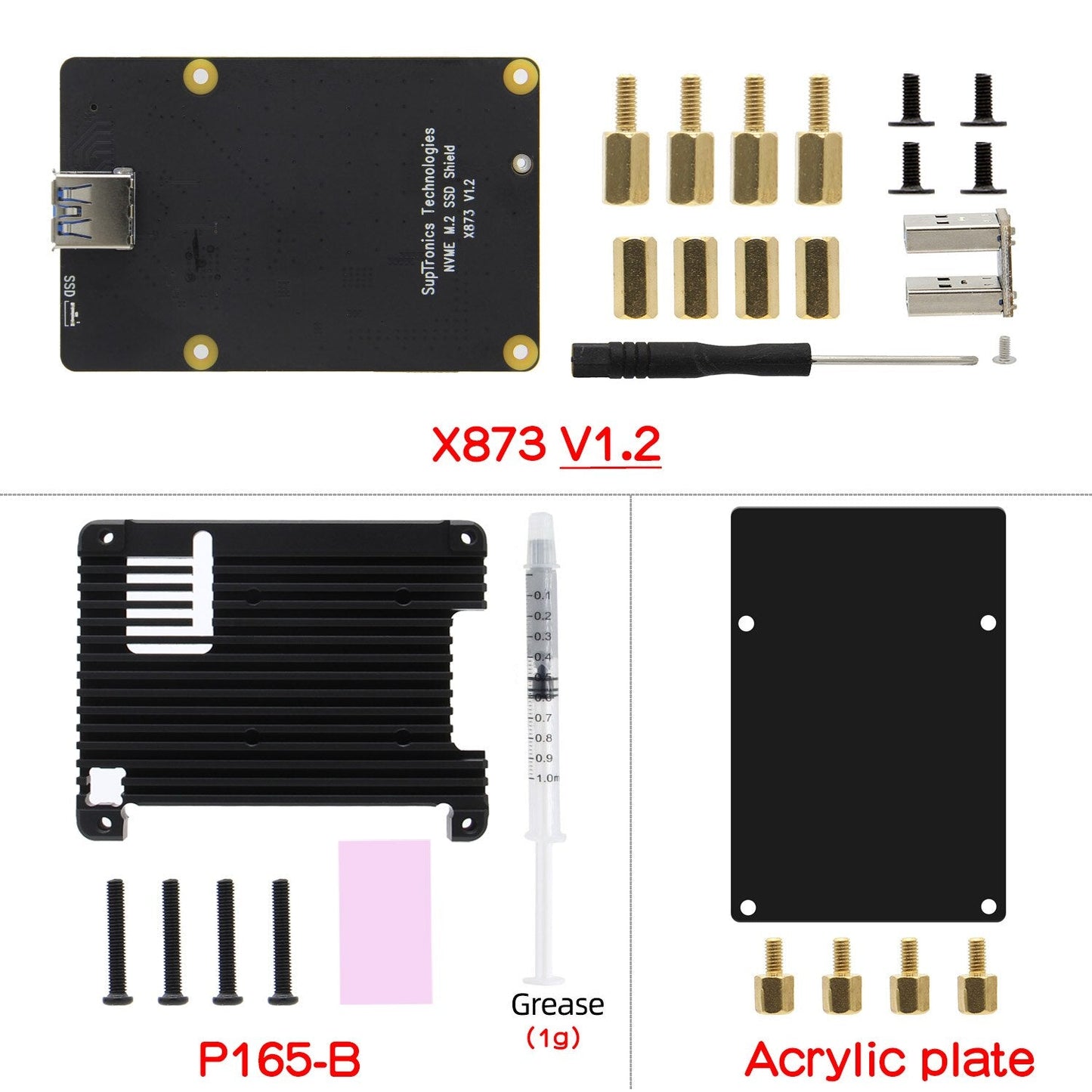 Raspberry Pi X873 NVMe M.2 2280 SATA SSD Shield, X873 V1.2 Expansion Board for Raspberry Pi 4 Model B customize