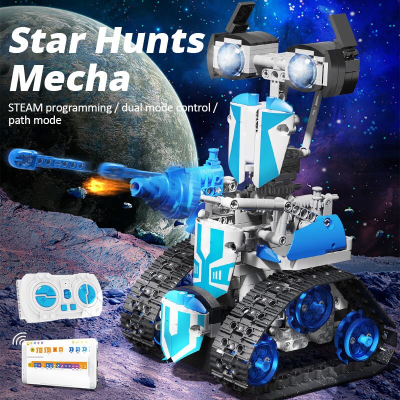 Remote Control Programming Robot Children Educational Assembly Building Blocks Small Particle Toy customize