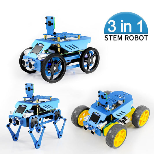 Robot Programming Steam Science and Education Raspberry Pi Three-in-One Aluminum Alloy Transformation King Robot customize