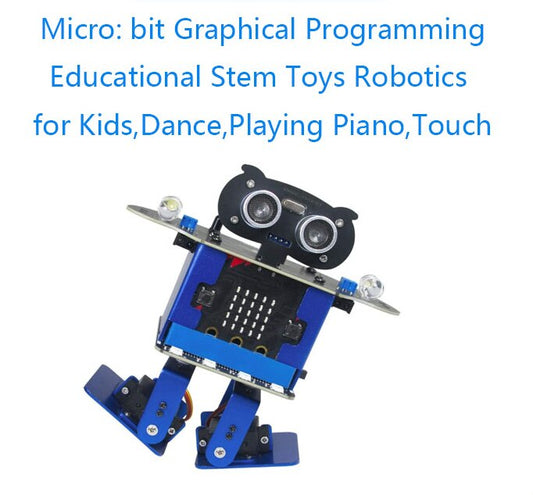 Robot Toy with Micro: bit Graphical Programming Educational Stem Toys Robotics for Kids,Dance,Playing Piano,Touch customize