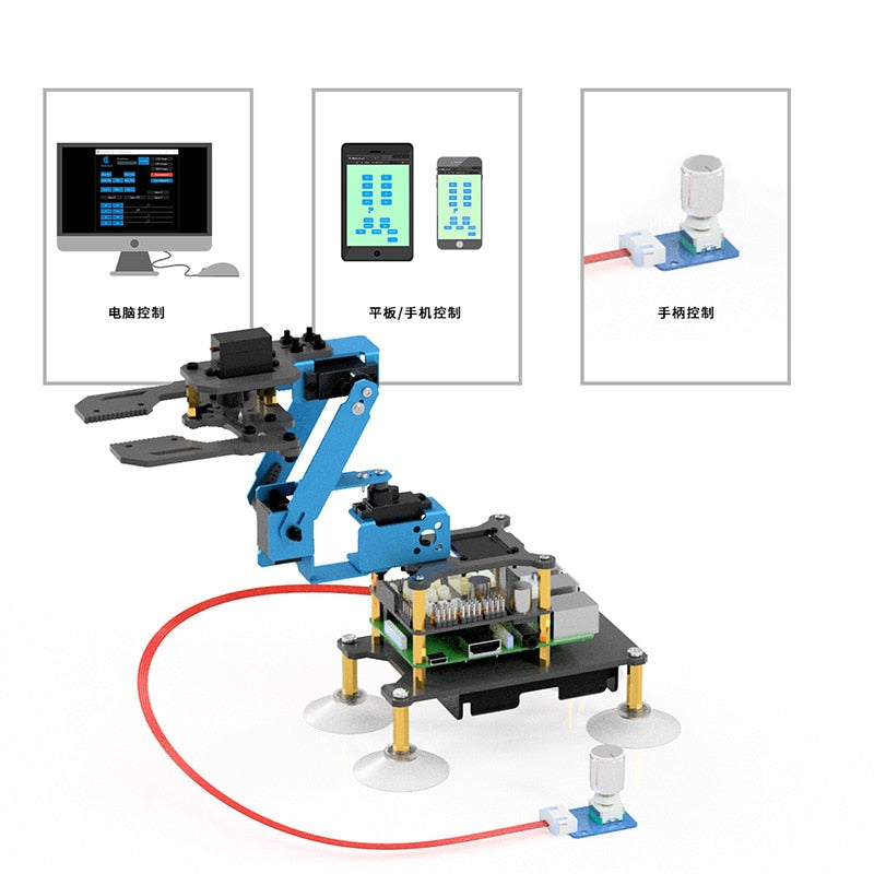 Robotic Arm Kit Steam Science and Education Raspberry Pi Aluminum Alloy Expandable Mechanical Arm Robot customize