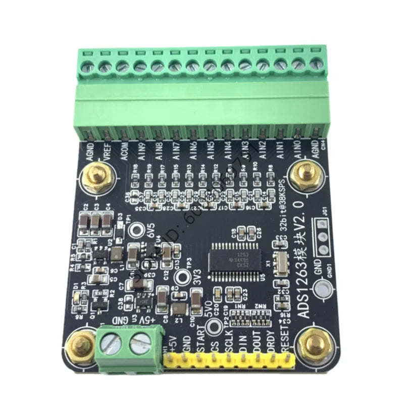 ADS1263 Module, 10-Channel 32-Bit 38K Precision Low-Speed ADC Data Acquisition Analog-to-Digital Converter Module