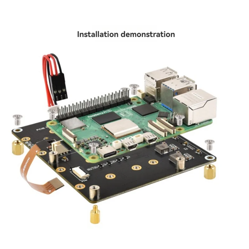 L07A-For Raspberry Pi 5 Pcie To4-CH M.2 Nvme Adapter Board Compatible With2280/2260/2242/2230 M.2 Hard Drives Forpi5 US Plug