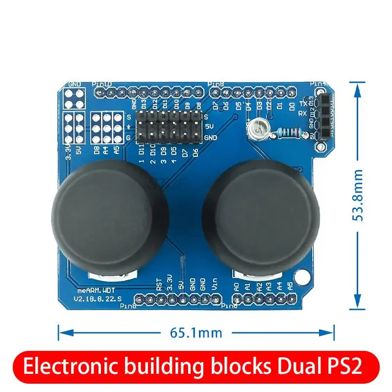 Custom Electronic building blocks Dual PS2 game joystick button module JoyStick compatible with UNO R3