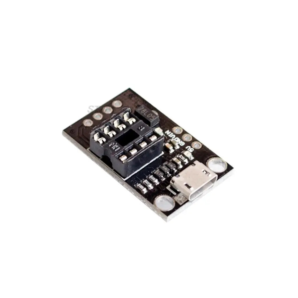 Custom Pluggable Development Board For ATtiny13A/ATtiny25/ATtiny45/ATtiny85 Programming Editor Micro Usb Power Connector