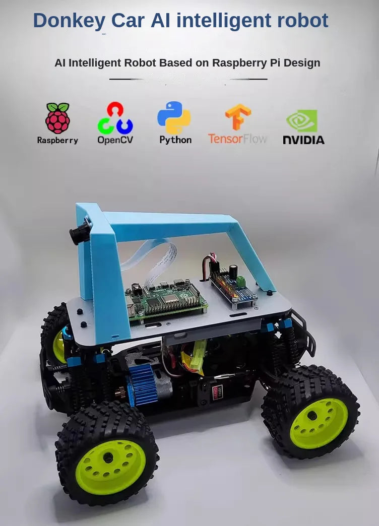 Donkeycar Raspberry Pi 5 4WD ROS Auto-driving AI Visual Tracking and Obstacle Avoidance Artificial Intelligence Car Jetbot