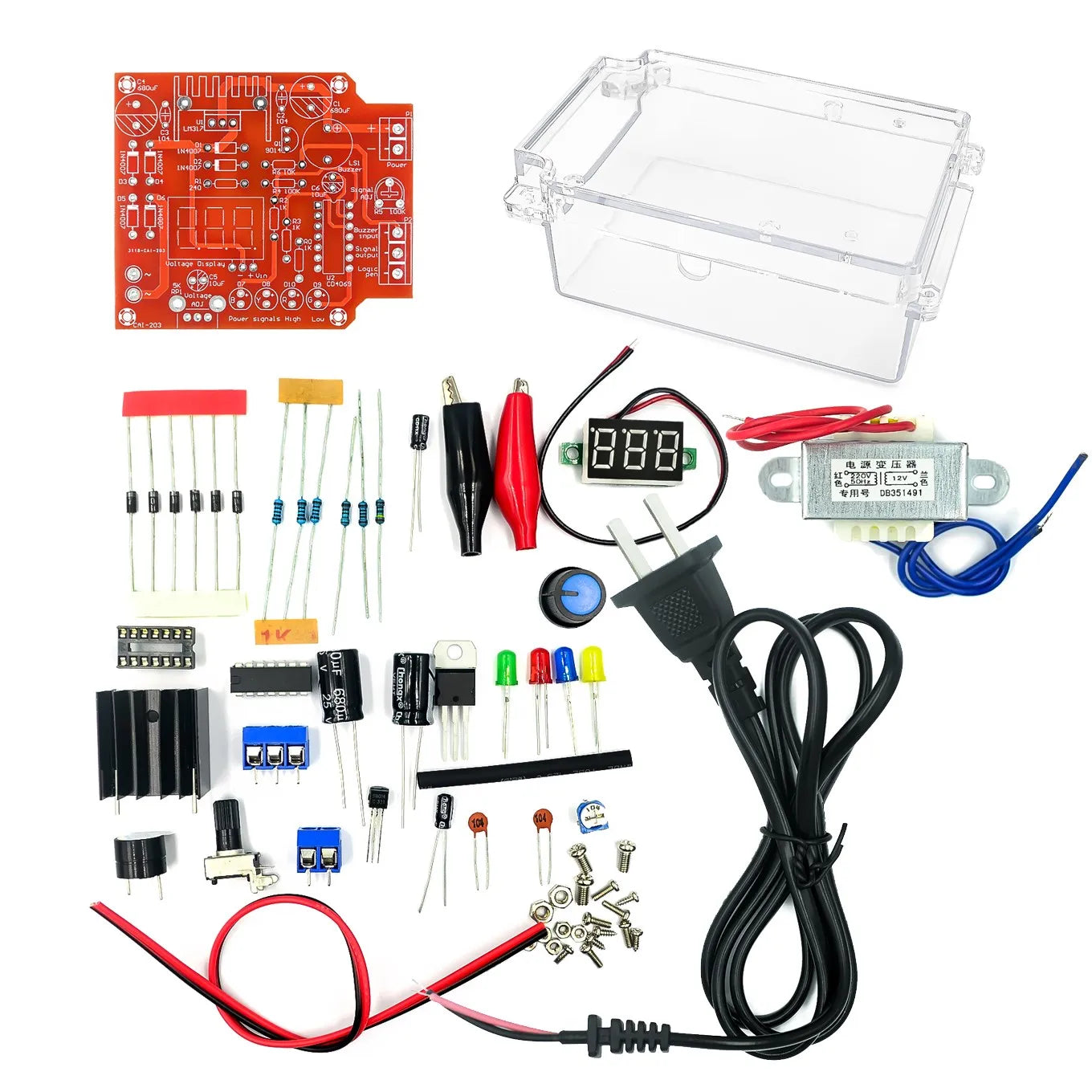 Custom  Electronic diy parts lm317 adjustable voltage regulator board kit power supply kit transformer