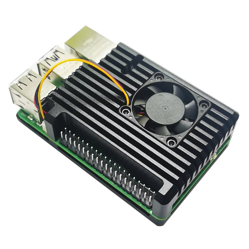 Raspberry Pi 5 Aluminum Alloy Case shell with PWM Temperature Control Speed Regulation Cooling Fan Active Cooling