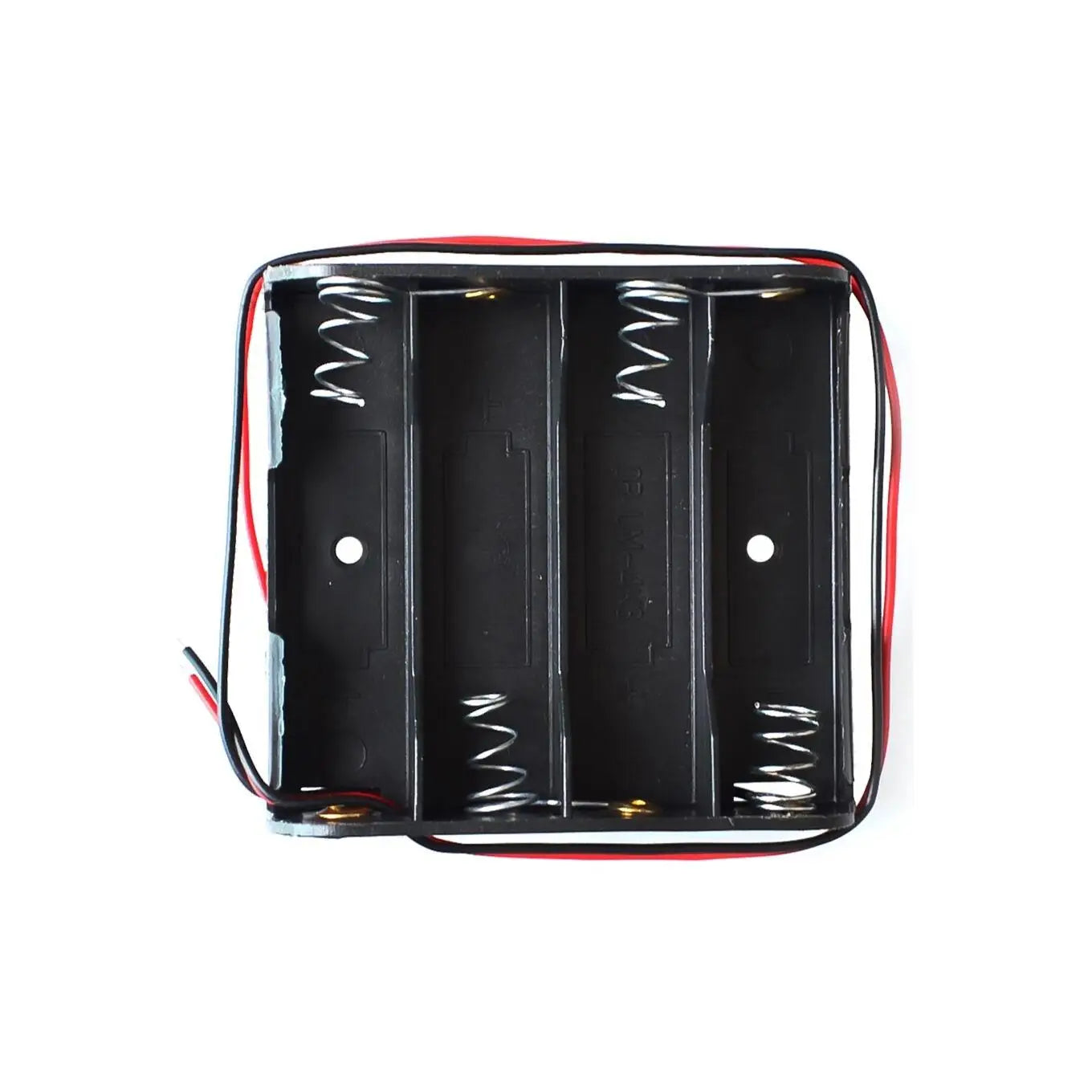 Custom 4 x AA Battery Storage Case Plastic Box Holder with 6'' Cable Lead for 4pcs AA Batteries for Soldering Connecting Black