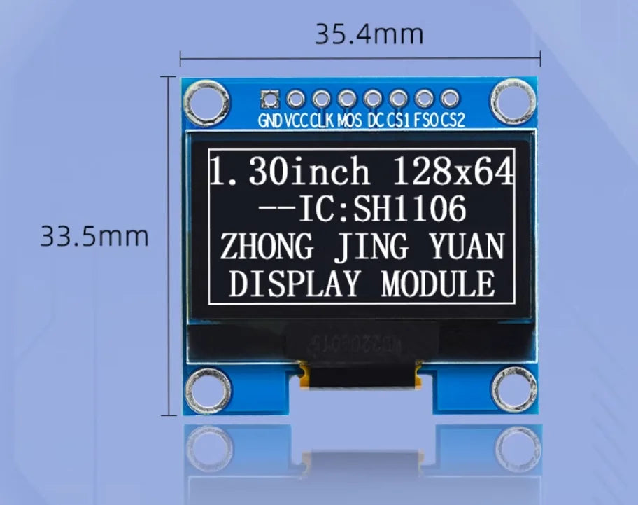 Custom 1.3 inch 8PIN OLED display 12864 sh1106 sd1306 with Chinese character library