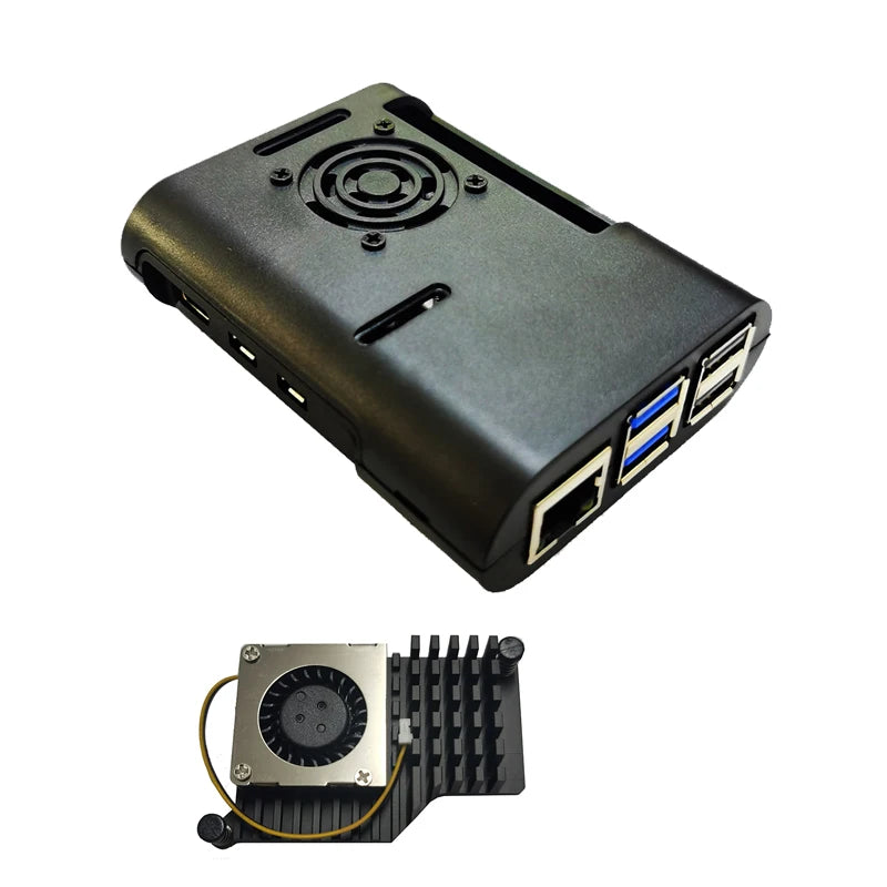 Raspberry Pi 5 ABS Case injection molded shell box 4-pin cooling fan JST PWM speed control active cooling cooler