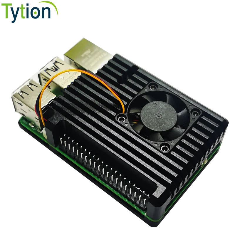 Raspberry Pi 5 Aluminum Alloy Case shell with PWM Temperature Control Speed Regulation Cooling Fan Active Cooling