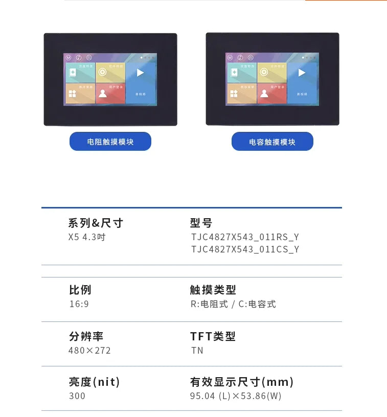 Custom series 4.3-inch HMI serial touch with shell, supporting audio and video animation charging station