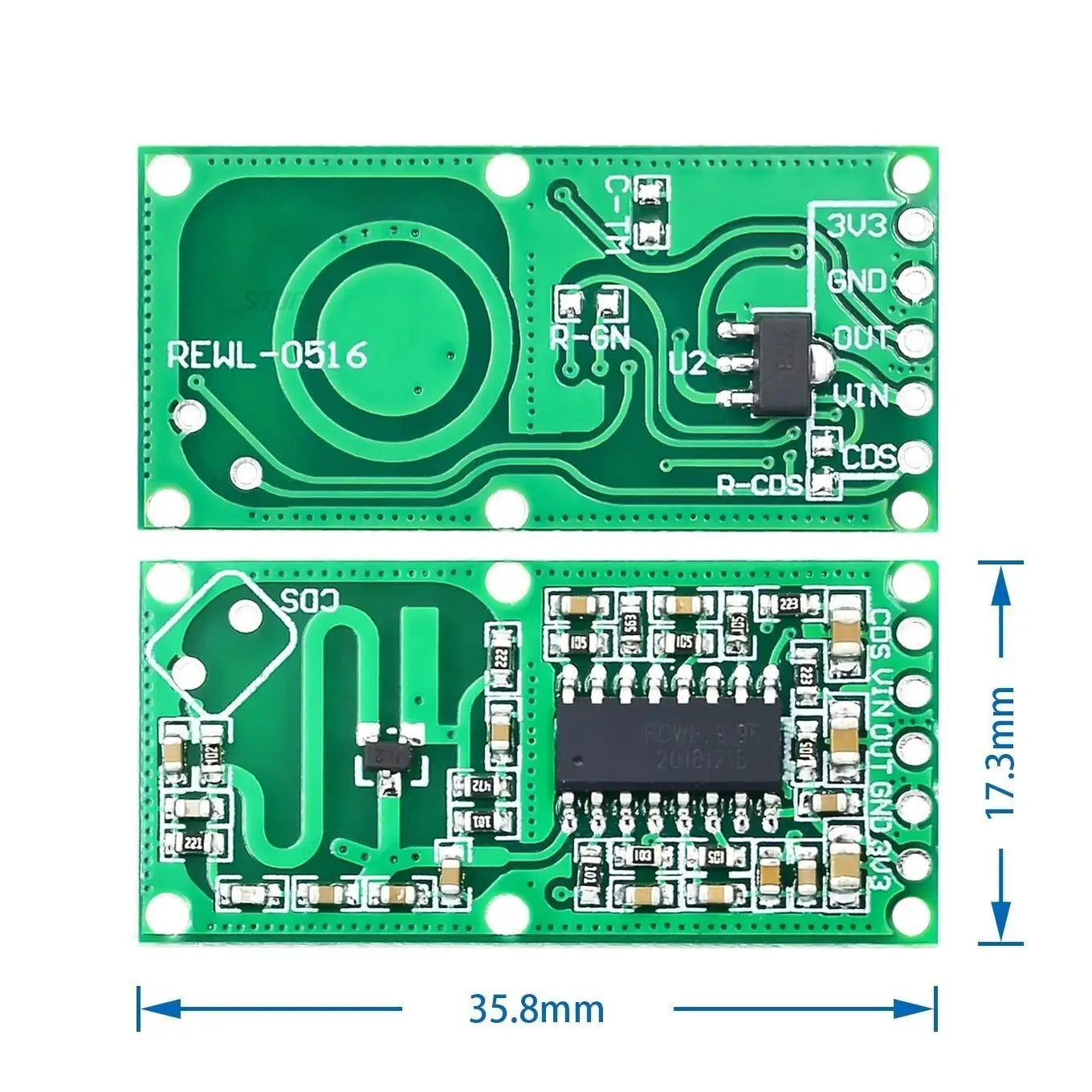 Custom RCWL-0516 RCWL 0516 Microwave Radar Sensor Human Sensor Body Sensor Module Induction Switch Module Output 3.3V RCWL0516