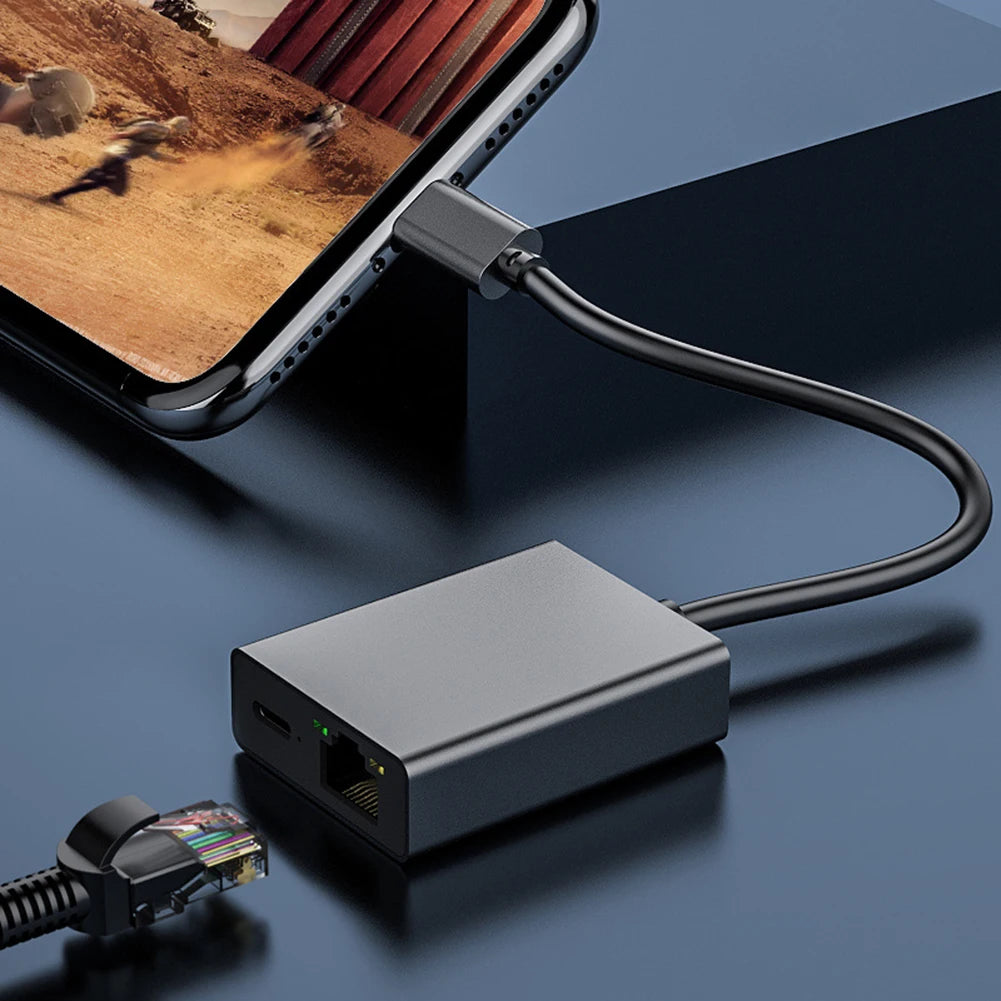 USB To Ethernet Network Adapter 1000Mbps Type-C To RJ45 Internet Cabl ...