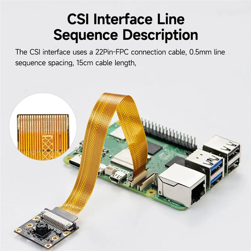 L07A-8MP Camera Module For Raspberry Pi 5 Camera IMX219 200 Degree Viewing Angle CSI Interface Cam