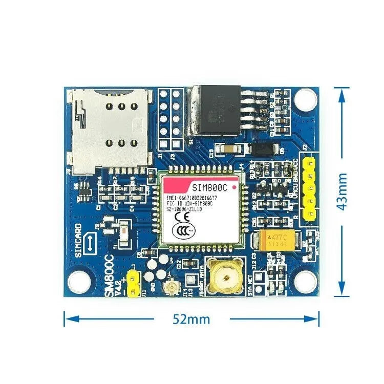 Custom SIM800C module SMS data can be used instead of global SIM900A development board