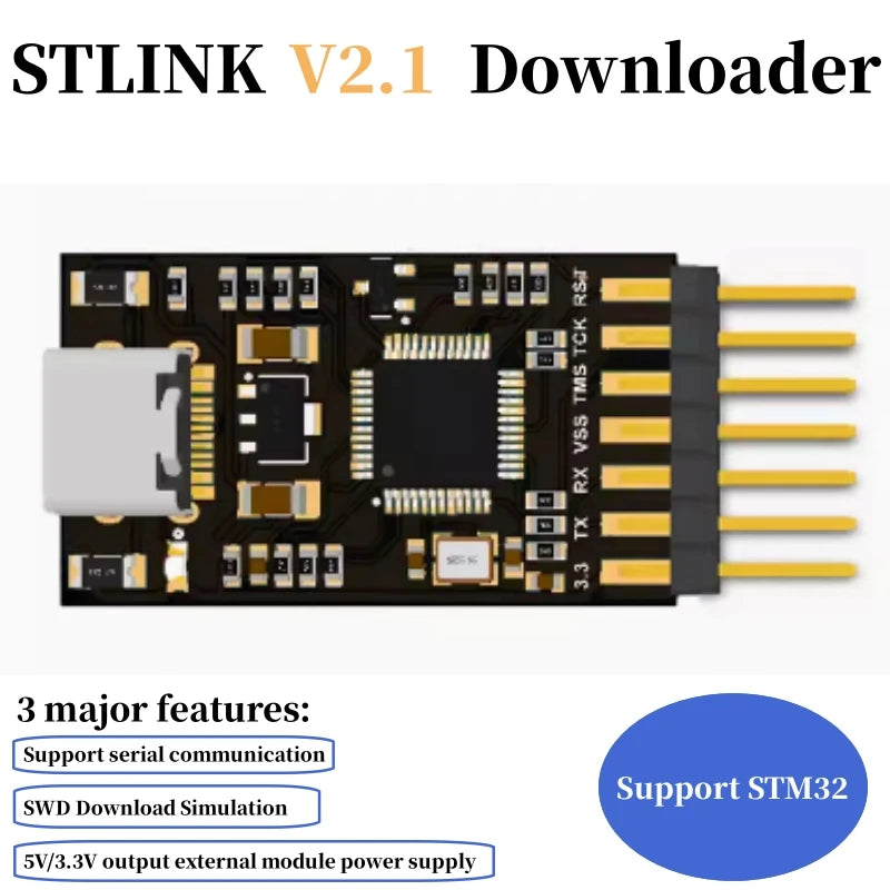 Custom downloader, STLink downloader V2.1, supports serial STM32 debugger and simulation STLink