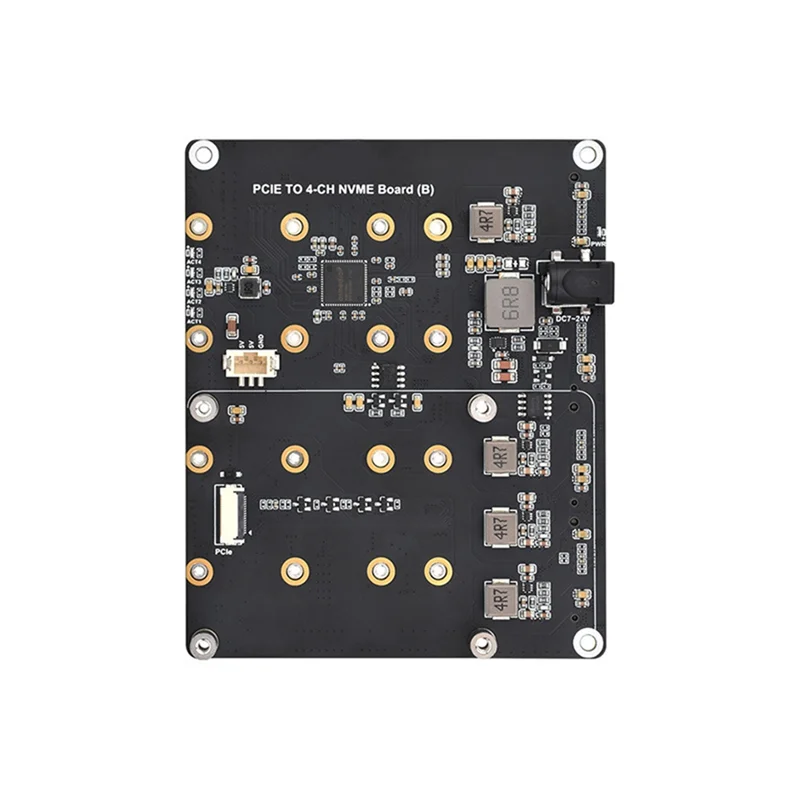 L07A-For Raspberry Pi 5 Pcie To4-CH M.2 Nvme Adapter Board Compatible With2280/2260/2242/2230 M.2 Hard Drives Forpi5 US Plug