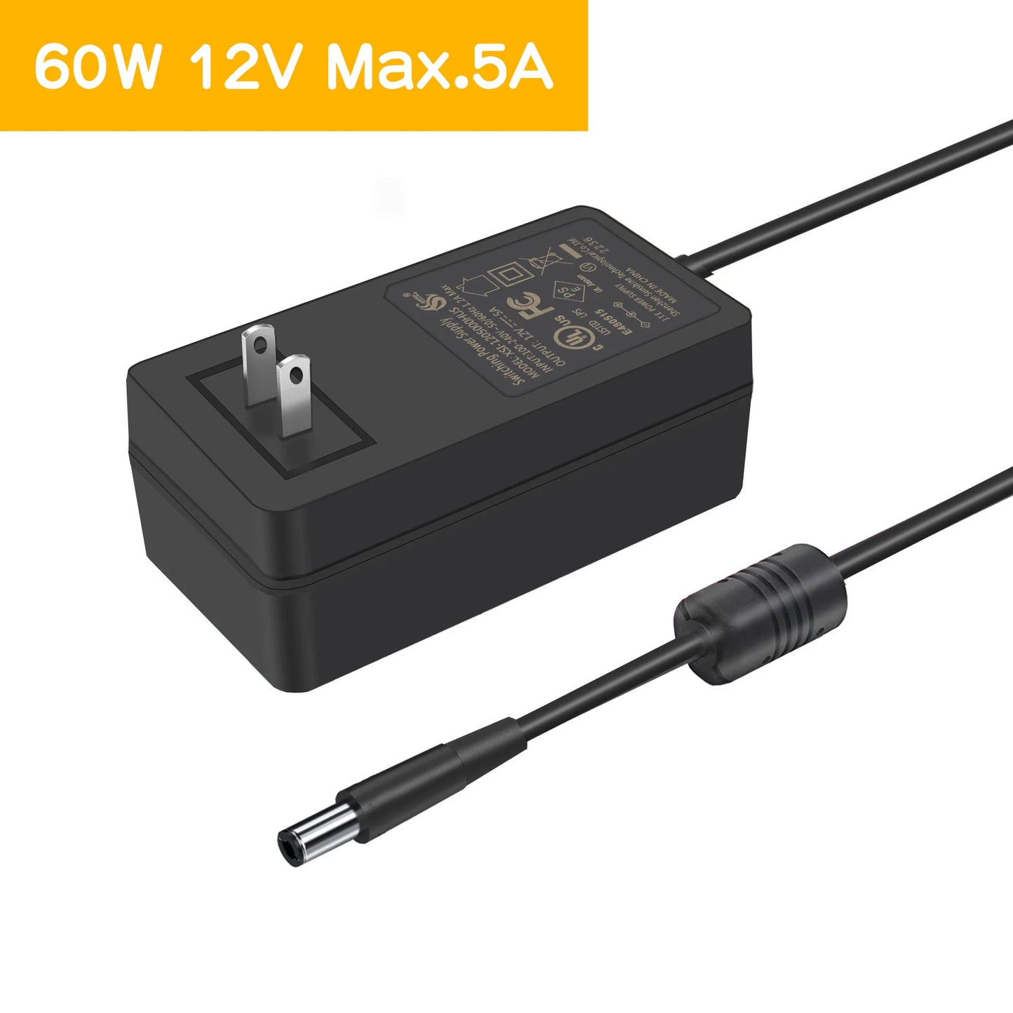 LT-12565521 12V 5A 60W Power Adapter | Power Supply | DC 5.5*2.1mm Jack | for Raspberry Pi X735 V3.0/ X729/ X1009/X-UPS1