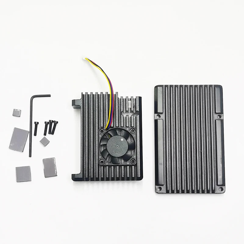 Raspberry Pi 5 Aluminum Alloy Case shell with PWM Temperature Control Speed Regulation Cooling Fan Active Cooling