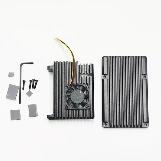 Raspberry Pi 5 Aluminum Alloy Case shell with PWM Temperature Control Speed Regulation Cooling Fan Active Cooling