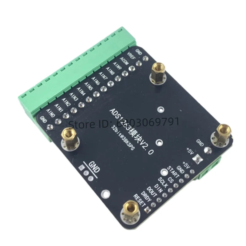 ADS1263 Module, 10-Channel 32-Bit 38K Precision Low-Speed ADC Data Acquisition Analog-to-Digital Converter Module
