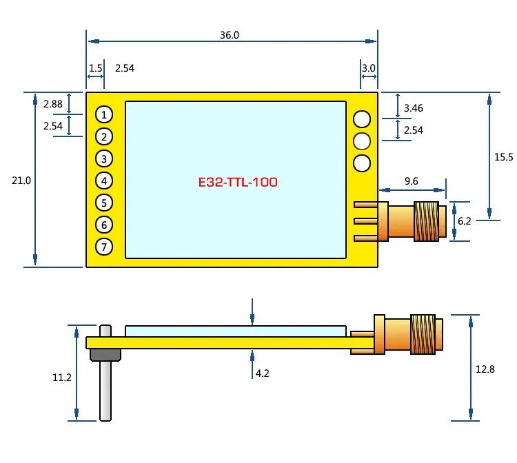 Custom SX1278SX1276 wireless module  433MHZ wireless serial  LORA spread 3000 m  UART interface