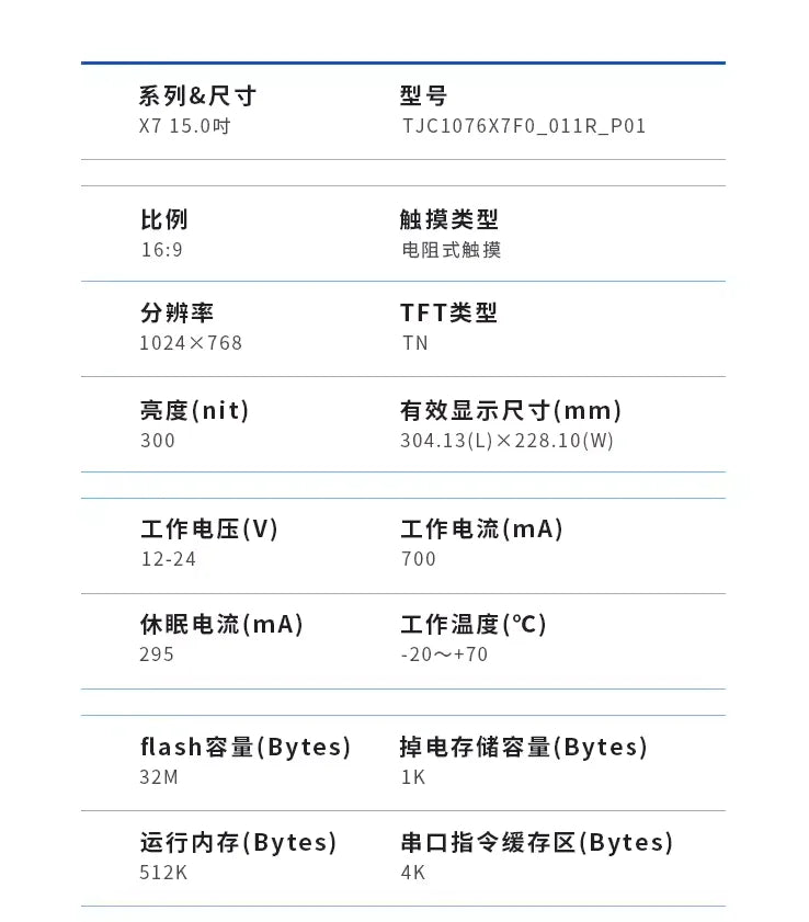Custom TJC1076X7F0_011R_P01 X7 series 15 inch serial port screen resolution 1024 * 768 resistive touch LCD display screen