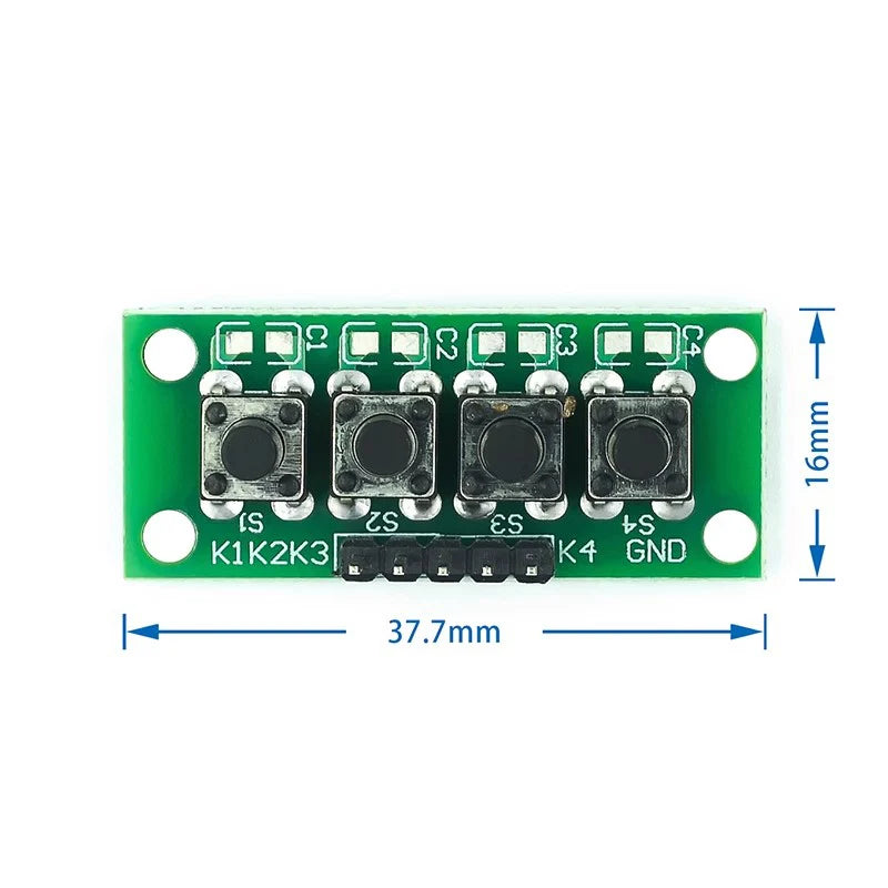 Custom DIY Kit 1x4 4 Independent Key Button Keypad Keyboard Module Mcu for Arduino Student Class Design Graduation Project Experiment