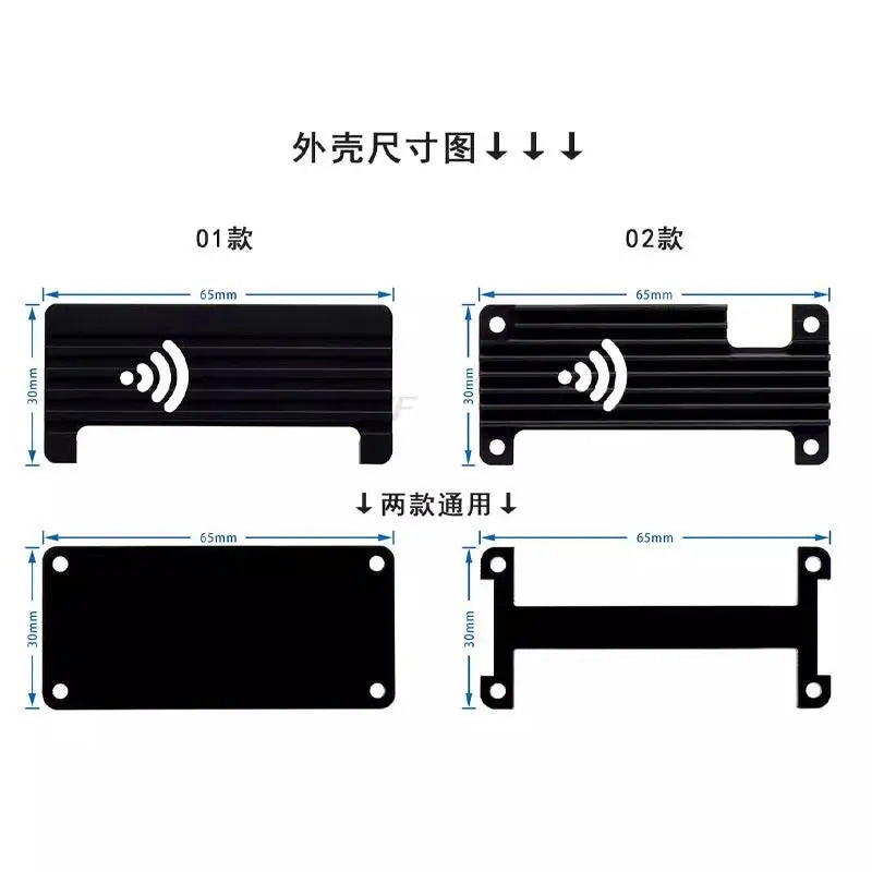 Custom Raspberry Pi Zero 2 W Aluminum Case + Pin Header Screwdriver Passive Cooling Enclouse for Raspberry Pi Zero / Pi Zero 2W