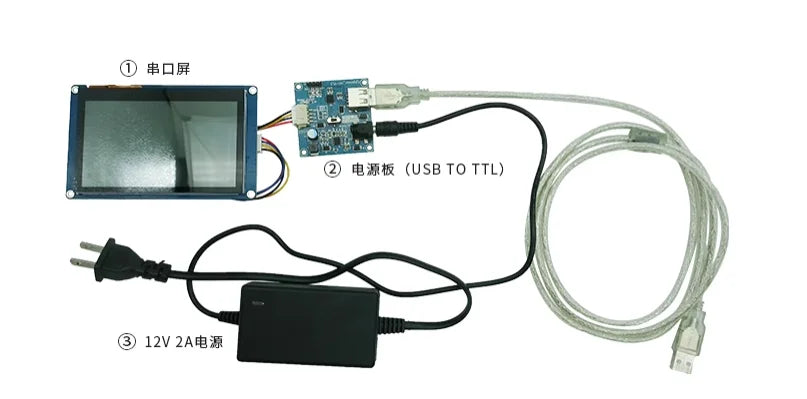Custom TJC Serial Port Screen Debugging Kit USB to TTL Serial Port Module Power Board CP2102 Chip