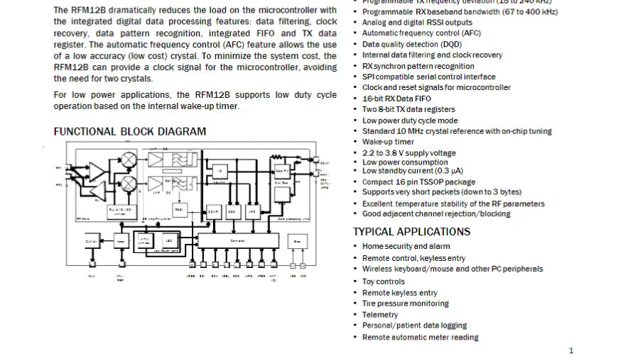 Custom RFM12B RF transceiver module 433/868/915mhz